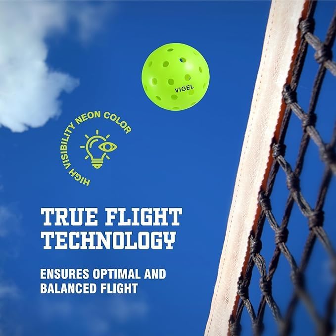 Miniatura 4 de Vigel Premium Outdoor Pickleball Balls Set of 4-12, USAPA Approved Tournament and Competition Play, Perfectly Balanced, High Bounce True Flight,