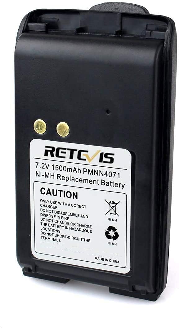 Hottest Sales Retevis 2 Way Radio Battery for Motorola PMNN4071AR Mag One BPR40 A8 Walkie Talkies Belt Clip 1500mAh 7.2V Ni-MH Rechargeable Battery (5 Pack)