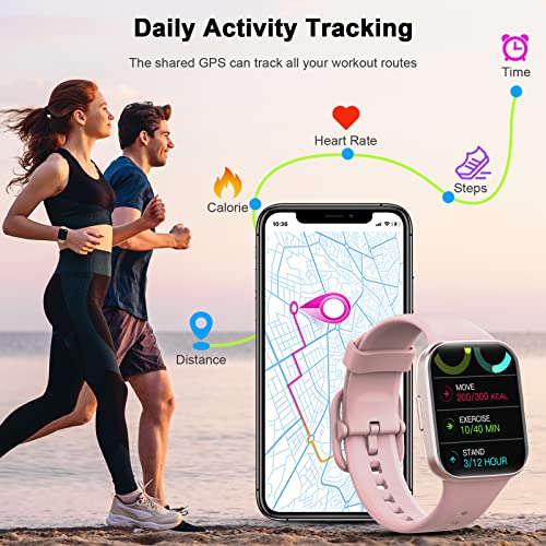 Smart Watch For Women, 2022 Fitness Tracker 1.69" Touch Screen Smartwatch Fitness Watch 25 Sports Ip68 Waterproof, Heart Rate/Sleep Monitor/Pedometer/Calories, Activity Tracker For Android Iphone Pink #TOP3