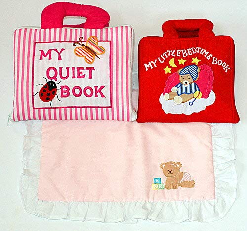 布絵本MY QUIET BOOK NEW ENGLISH VERSIONピンクストライプ&MY LITTLEBEDTIME BOOK おまけ付き ピローケース キュートレッスンギフトセット