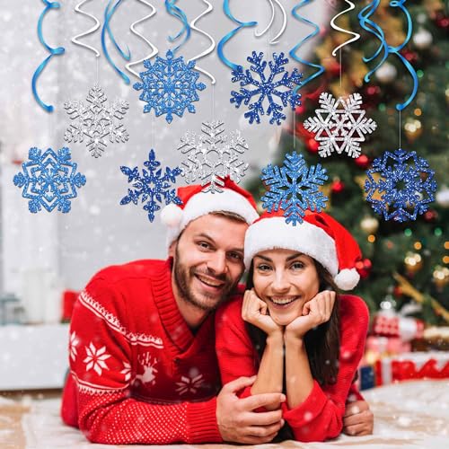 Winter Wonderland Party Decorations,Frozen Party Decorations,Snowflake Hanging Swirl Decorations,Snowman Party Streamers for Birthday Theme Party Together Baby Shower - Image 5