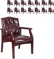 Vista 14 de Pemberly Row Silla de invitados tradicional de piel sintética en color negro