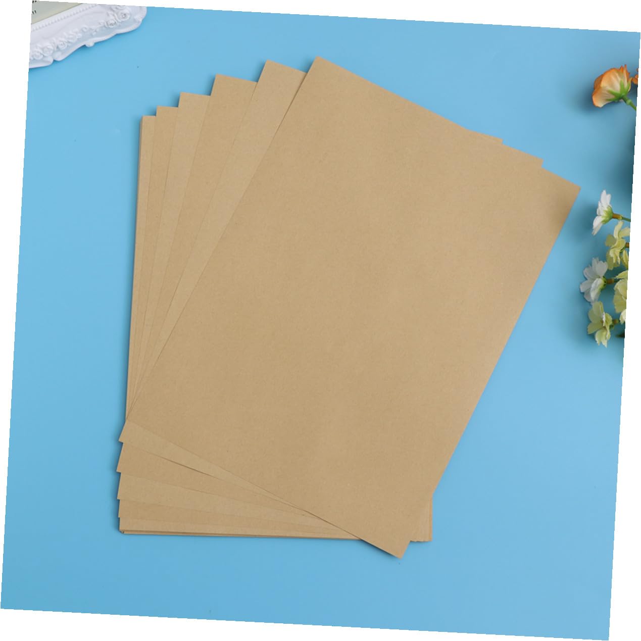 100 Blatt Kraftpapier Vintage Briefpapier Blanko Retro Schreibpapier zum Basteln DIY Briefumschläge Geschenkpapier Braunes Papier Dickes Papier Drucken