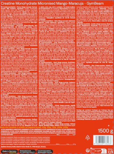 GymBeam - 100% Kreatinmonohydrat Mango Maracuja – Ansicht 2
