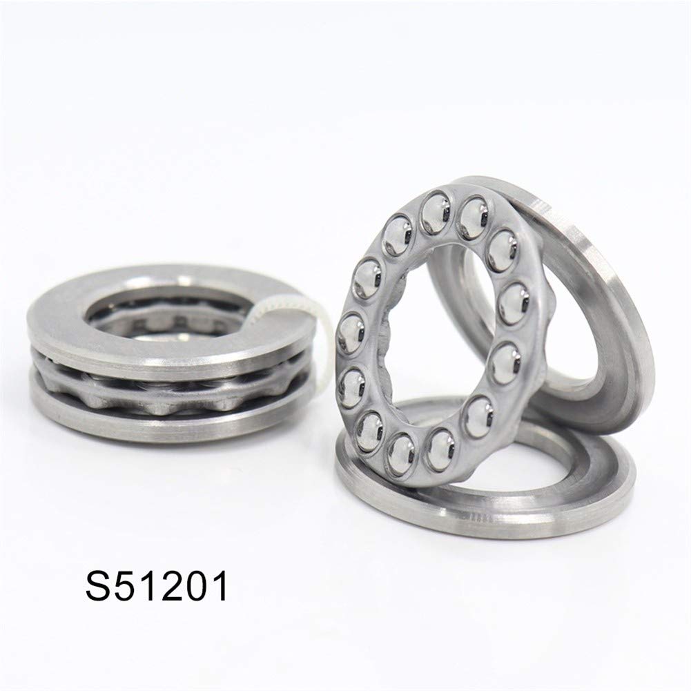 DOLUNTO S51201 S 51201 (2PC) Teniendo rígidos de Bolas 12 * 28 * 11 mm de Empuje ABEC-1 de Acero Inoxidable rodamientos de Bolas