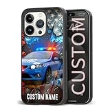 Custom Name Phone Cases for iPhone 6 7 8 11 12 13 14 15 16 17 Pro Max Plus Mini Xr Xs for Samsung A22 A25 A32 A33 A34 A42 A50 Blue VS Red Fire Flag Design Soft Cover Personalized Gifts for Dad Father