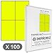 100 étiquettes autocollantes Jaune fluo de 105 X 148,5 mm - 4 étiquettes/feuille - 25 planches papier A4 adhésif couleur - pour impression Laser et Jet d'encre