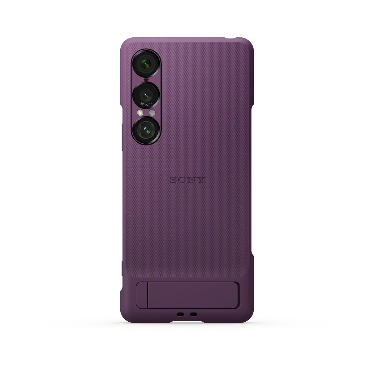 Sony Stylowa osłona z podpórką do smartfonu Xperia 1 VII | Pasek zapobiegający | Uniwersalna podpórka i nowy pasek z pierścieniem z myślą o wygodzie i lepszej ochronie, Ciemnoróżowy