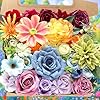 Astryas fake artificial flowers combo faux silk colorful flowers for spring summer diy wedding bridal bouquet centerpieces arrangements party bridal baby shower home decorations multicolor  urban country home decor