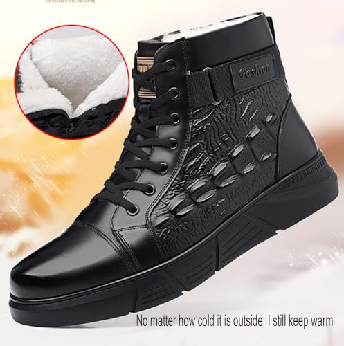 Myallfeet Men's Classic Italian High Top pattern Chukka Boots Fashionable Side Zipper Insulation And Anti Slip Wool Boots Premium Business Ankle Boots2