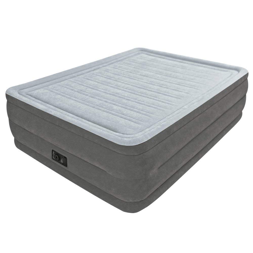 Intex Luftbett Comfort Airbed Kit Queen, 230 V inklusive eingebauter Luftpumpe, 152 x 203 x 46 cm 64414