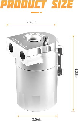 Miniatura 2 de AICEL Kit de lata de aceite desconcertado, separador de aceite de automóvil desconcertado con pulido de aluminio, con kit de manguera de línea de