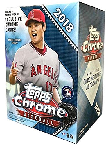 2018 Topps Chrome Baseball EXCLUSIVE Factory Sealed Blaster Box with SPECIAL SEPIA REFRACTORS! Look for Rookies, Refractors & Auto’s of Shohei Ohtani, Ronald Acuna, Gleyber Torres & Many More! WOWZZER