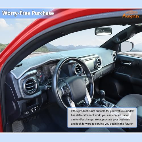 Image of Aunginsy Car Dashboard Cover Mat Compatible with Toyota Tacoma 2016-2023, Pickup Dashboard Dash Cover Nonslip Grey Mat Sun Pad Dash Carpet Sunshade Glare UV Rays Protector Car Interior Accessories