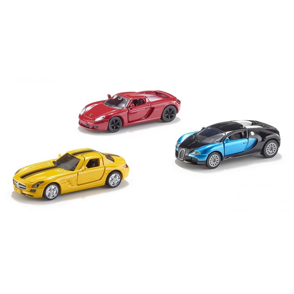siku 6301, Geschenkset - Sportwagen, Metall/Kunststoff, Multicolor, Spielkombination, 3 Sportwagen