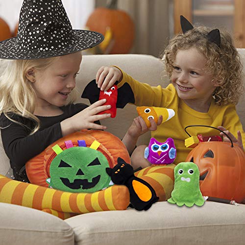 My First Halloween Pumpkin Toys,teytoy Nontoxic Fabric Cloth Activity Crinkle Halloween Playset Halloween Baby Toys Gift, Halloween Party Decoration for Infants Boys and Girls(New Version)