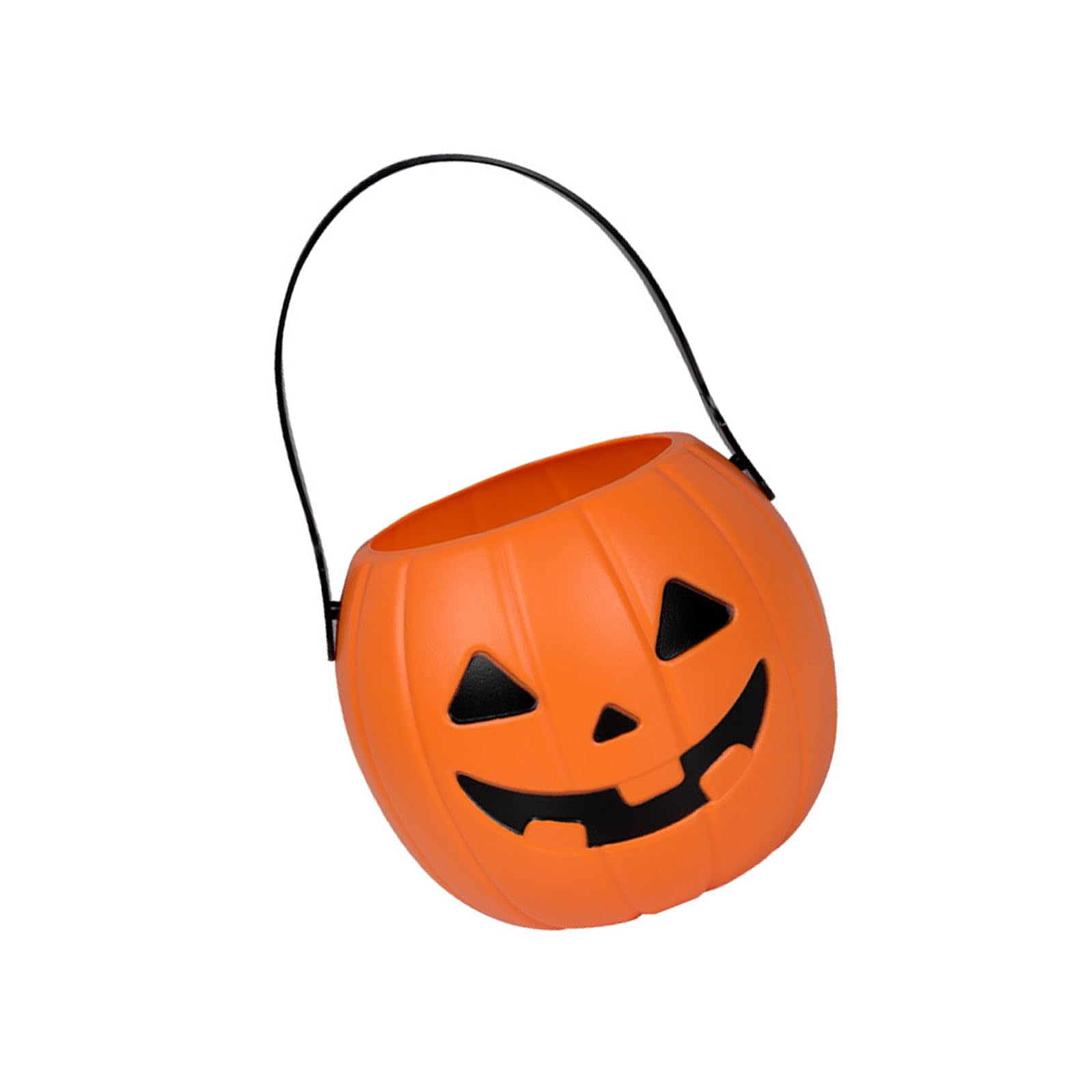 Pumpkin Shaped Bucket with Ergonomic Grip Halloween Candy Pail for Trick or Treating and Home Decoration Vegetable Candy Pail
