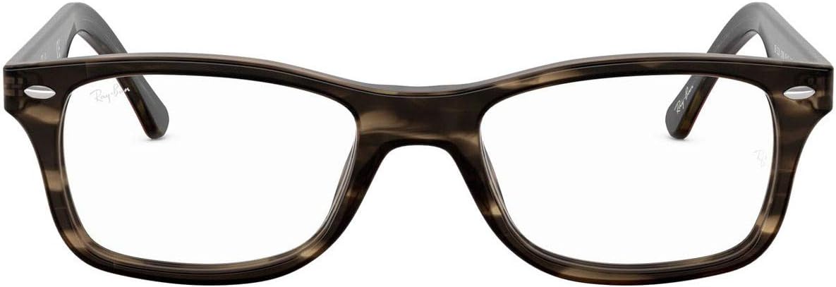 Ray-Ban RX5228 Square Prescription Eyeglass Frames Green Havana/Demo Lens 50 Millimeters