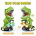 EagleStone Moving Dinosaur Shooting Toys for Kids 5-7, Electronic T-Rex Shoot Target Game with Mist Spray, LED Score, Roar & Light, 3-Pair Dino Target, Birthday Gifts for 5 6 7 8 9 Year Old Boys Girls