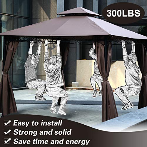 Dkeli Gazebo Canopy Tent Party Tent 10' X 13' Outdoor Heavy Duty Shelter Picnic Bbq Gazebo With Durable Steel Frame & Vented Top For Parties Backyard thumb #4