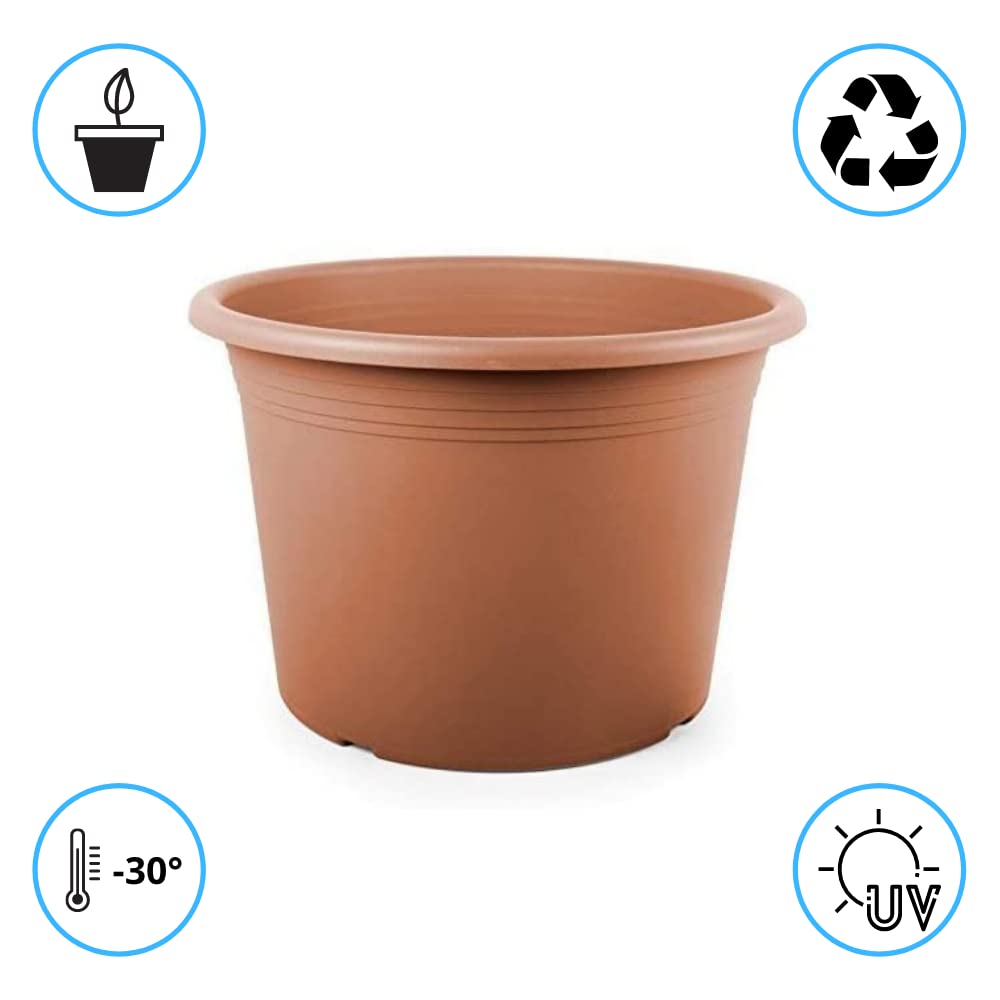 Tomaino Vaso per Piante in plastica Cilindro (Terracotta, 60)