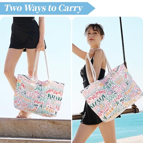 Bolsas de playa para mujer tipo capazo grande y multiusos para gimnasio 2