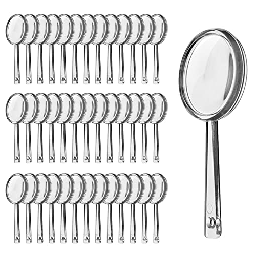 OBTANIM 40 Pack Mini Handheld Magnifying Glasses Plastic Portable Hand Lens 5X Reading Magnifier for Senior and Kids Home Outdoor Use