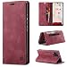 Produktbild CaseNN Kompatibel mit Samsung Galaxy A42 5G Hülle Handyhülle Premium Leder Flip Case Magnetisch Klapphülle Wallet Lederhülle für Männer Frauen RFID Schutz Silikon Bumper Schutzhülle Geldbörse Wein Rot