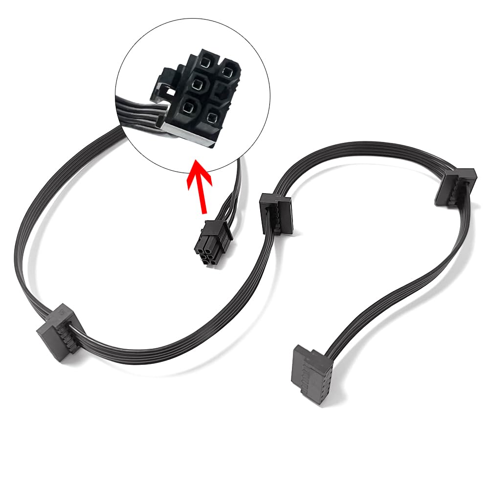 Cable Modular Para Fuente Corsair RM850/RM1000 – 1 Conector PCIe De 6 Pines A 4 SATA, Para Discos Duros Y Unidades