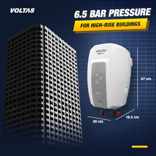 Image of Voltas Insta+ 3L Instant Water Heater 3000W, Warranty of 5 years on Tank, 2 Years on Heating Element, 2 Years on Product by Voltas | Copper Element (White)