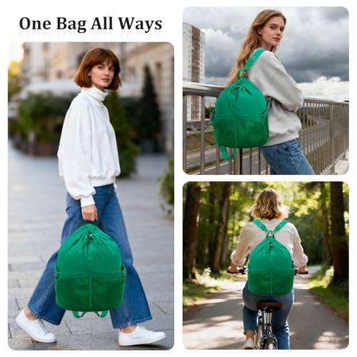 Image of HUA ANGEL Drawstring Backpack, Waterproof Nylon Sports Gym Bag, Travel Backpack for Women and Men for Sports, Travel
