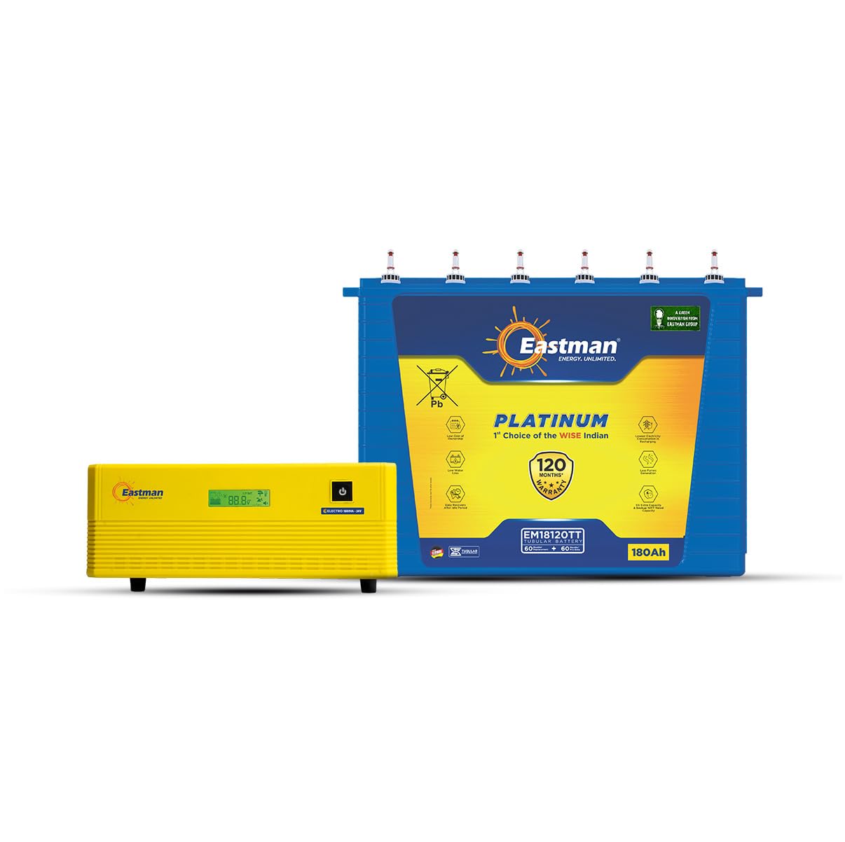 Eastman Inverter & Battery Combo - Electro Square Wave Home UPS