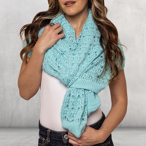 Image of Open Weave Cocoon Shawl for Women, Cardigan Sweater, Lightweight Pashmina Shawl Wrap, Poncho Scarves for Women