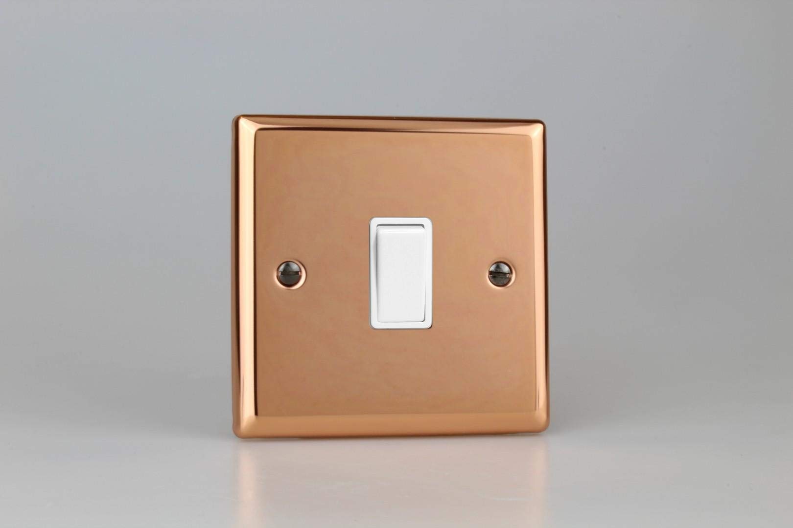 Varilight Polished Copper 1-Gang 20A Double Pole Rocker Switch