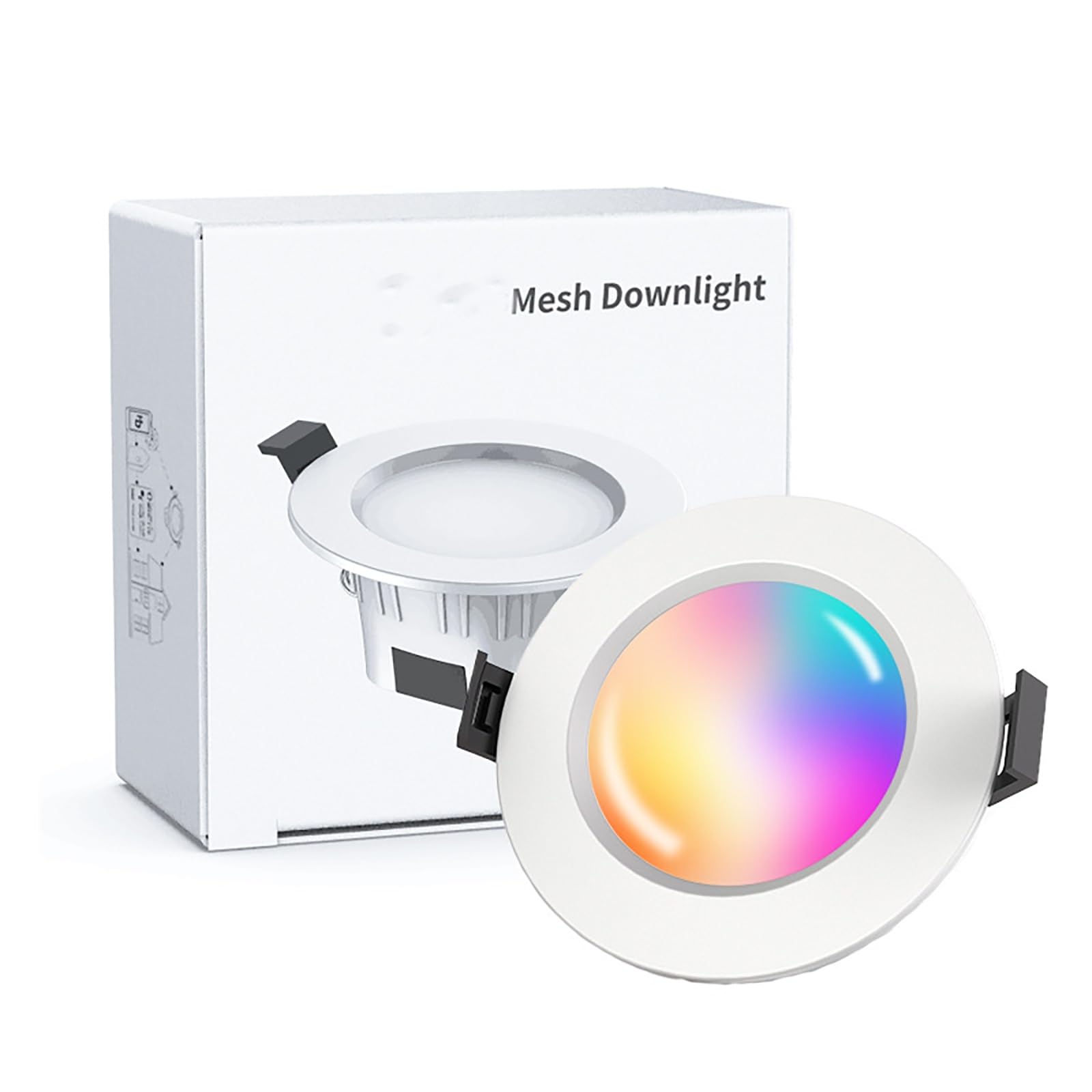 Luces de techo LED for dormitorio, cocina, luz empotrada LED con control remoto, iluminación empotrada inteligente ajustada 2700-6500K, conexión directa Bluetooth Wi-Fi RGBWW LED Downlight, tamaño de