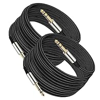 ♬Wide compatible Instrument Cable : This TRS Cable come with 1/4" (6.35mm)straight male to male gold-plated connector, which enable to make connection between any studio devices such as: Computer, Mobile Phone, Car Audio, Earphone, Electric Guitar, B...