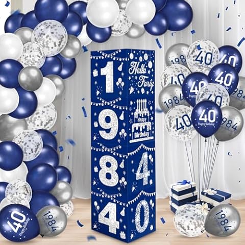 40th Birthday Decorations with Balloon Arch Kit Cover