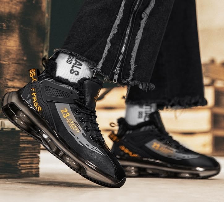 Men's Snow Boots Waterproof Warm Fur Lined Winter Hiking Boot Non-Slip Outdoor Ankle High-top Shoes Work Hiker Trekking Trail Sport Shoes4