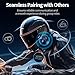 JESIMAIK Motorcycle Helmet Bluetooth Headset, 10 Way 2KM Helmet Communication System, Multitasking Audio Motorcycle Intercom, 2 Mics&40mm Speaker, 1 Pack