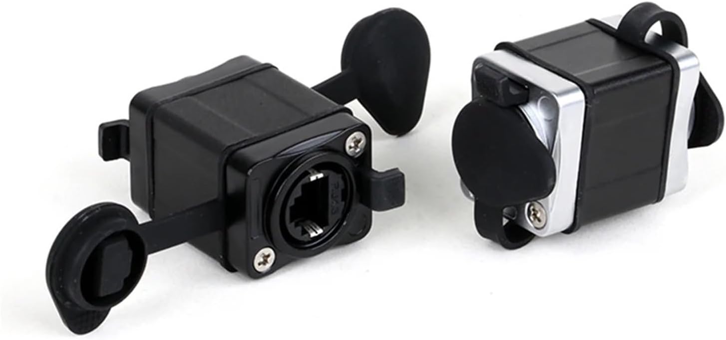 1Pc RJ45 Feedthrough Coupler,STP RJ45 CAT6 Network Female Straight Coupler Converter Ethernet Extension Adapter(U01Z-Black)