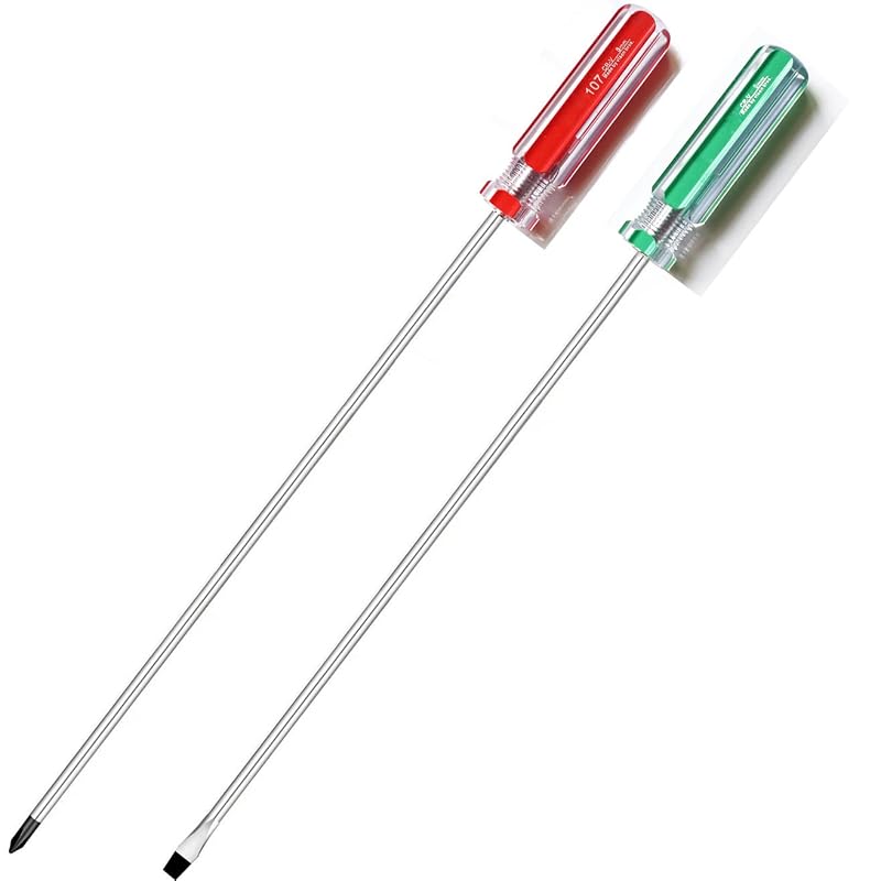 Kit de Chaves de Fenda Longas Phillips PH2 e Fenda com Ponta Magnética SKZIRI, Haste de 20,3 cm, 2 peças