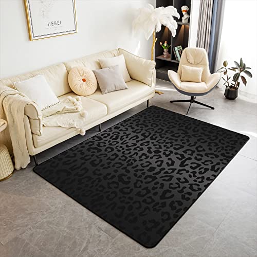 Leopard Akzent Teppich 100x150cm Bereich Geparden Druck Wohnzimmer Teppiche Schwarz für Küche...