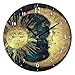 JIPONI Vintage Sun Moon Wall Clock Silent Non-Ticking, 9.8 Inch Round Clocks Decorative for Living Room Kitchen Bedroom Office