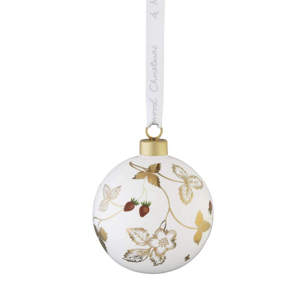 WedgwoodWild Strawberry Bauble Ornament Set/2