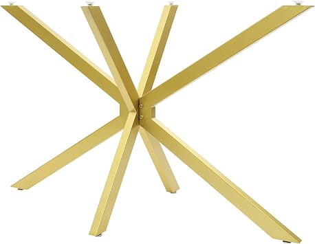 Modern Table Base, 29 inch Metal Table Legs Desk Base with Suction Cup Furniture Support Legs for Wood Glass Marble Table Top Gold