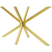 Modern Table Base, 47.3 * 29in Metal Dinning Table Leg with Suction Cups, Heavy Duty Desk Base for Marble, Glass, Wood Top, 2X-Shaped Table Leg for Bedrooms, Hotels, Dining Rooms, Gold