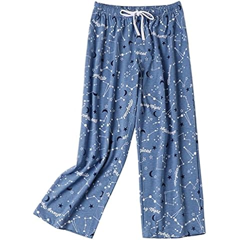 MIA LUCCE Women's Cropped Pyjama Bottoms - Blue Star Print Cover
