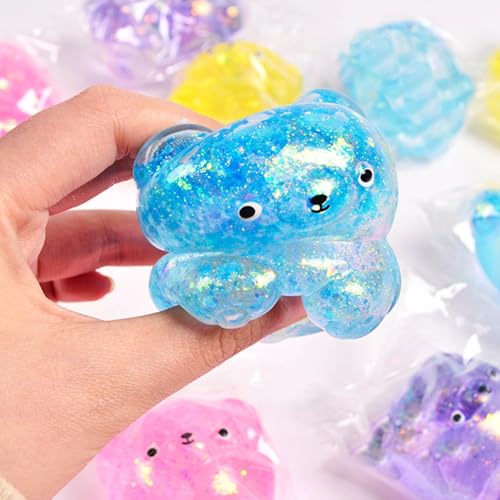 Gummi Bär Sensorik Spielzeug für Erwachsene [4 Stück], Weiches Knautschspielzeug gegen Stress, Autistische Stimming Hand Stressball für Kinder & Erwachsene, Anti Stress Spielzeug Geschenk (Bunt)