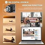 Camcorder Video Camera QHD 2.7K 50MP 16X Digital Zoom Vlogging Camera with LED Fill Light for YouTube, 2.8 Inch 270 Degree Rotation LCD Screen Camcorder with 32GB SD Card and Two Batteries - Image 3