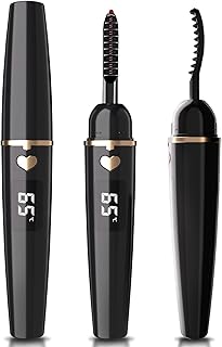 EYECURL Heated Eyelash Curler, Rechargeable Heated Lash Curler,Portable Electric Eyelash Curler,Intelligent Power 0ff Heated Eyelash Curlers with Eyelash Comb for Makeup - Black 2023 Newest